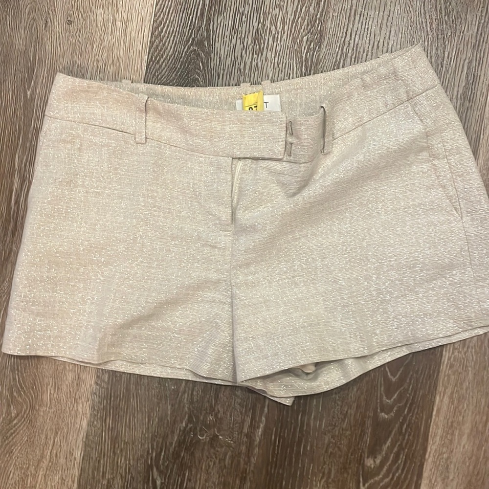 Loft size 4 linen shorts with hints of gold.  So cute!